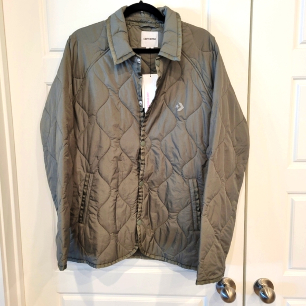 CONVERSE PRIMASOFT COLLECTION COACHES JACKET NWT SIZE MEDIUM IN GREEN